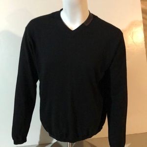 ROBERT GRAHAM MENS WOOL SWEATER BLACK EXCELLENT